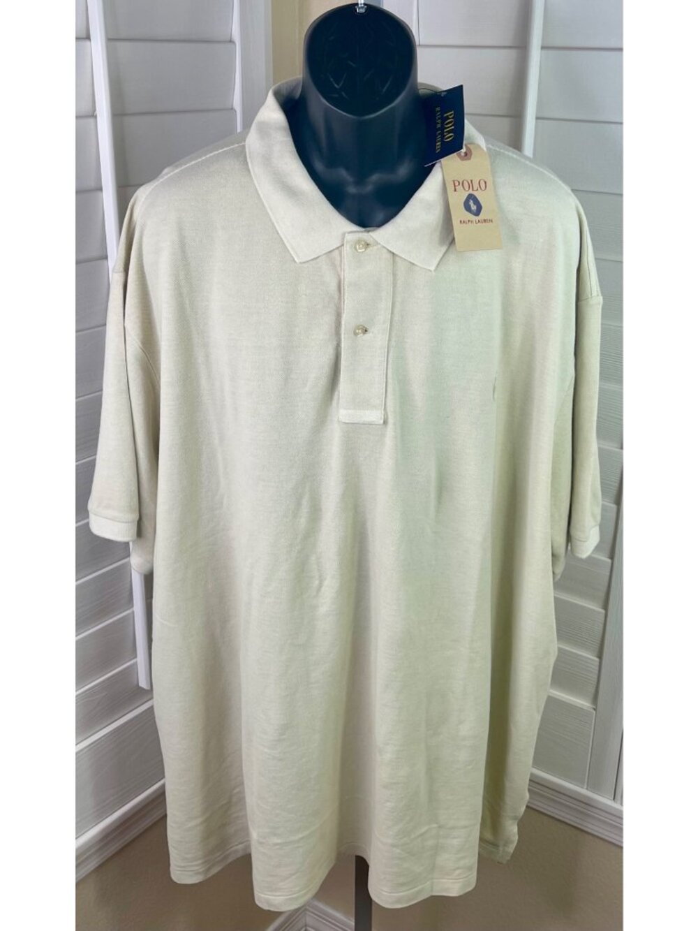 Polo Ralph Lauren Classic Fit Mesh Natural SS Polo Shirt - Men’s Big & Tall 4XB